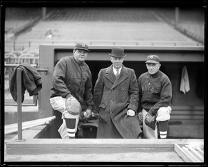Babe Ruth, Jack Barry and Rabbit Maranville, Braves Field