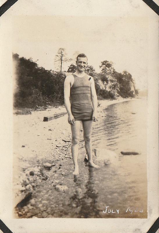 Albert T. Chase in swimming attire at U.S. Marine base Quantico, VA