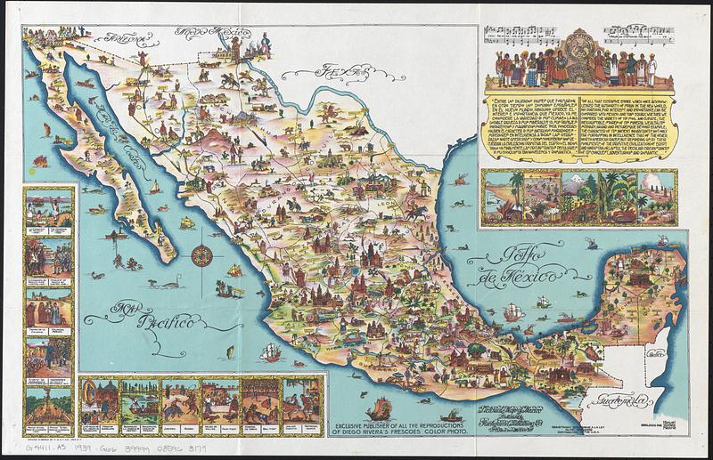 Pictorial map of Mexico