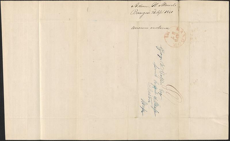 Adam H. Merrill to George Coffin, 26 April 1841