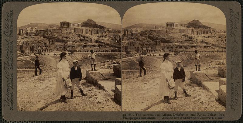The Acropolis of Athens, Lykabettos and Royal Palace, from Philopappos monument