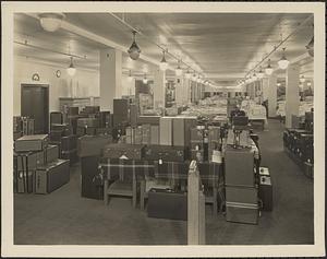 General view of the luggage department, R. H. White Co. department store, Boston