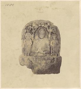 Sculpture of Buddha against masked-out background