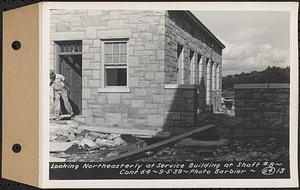 Contract No. 64, Service Buildings at Shafts 1 and 8, Quabbin Aqueduct, West Boylston and Barre, looking northeasterly at service building at Shaft 8, Barre, Mass., Sep. 5, 1939