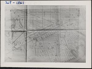 Photo of portion of 1864 map "Plan of lands on the Back Bay"