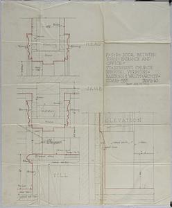 Full-scale drawing of door between side entrance and office