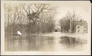 Flooding on Groton Street, with covered bridge