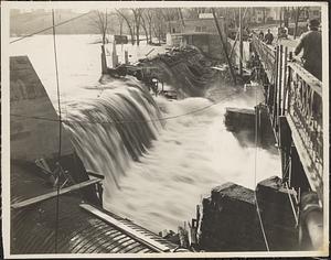 New dam under construction, Nashua River