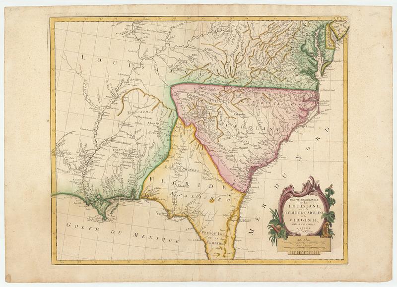 Partie méridionale de la Louisiane, avec la Floride, la Caroline et la Virginie