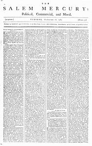The Salem Mercury: Political, Commercial, and Moral