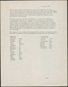 Memo about Mississippi Challenge Testimony now in House Subcommittee on Elections and Privileges of the House Committee on Administration