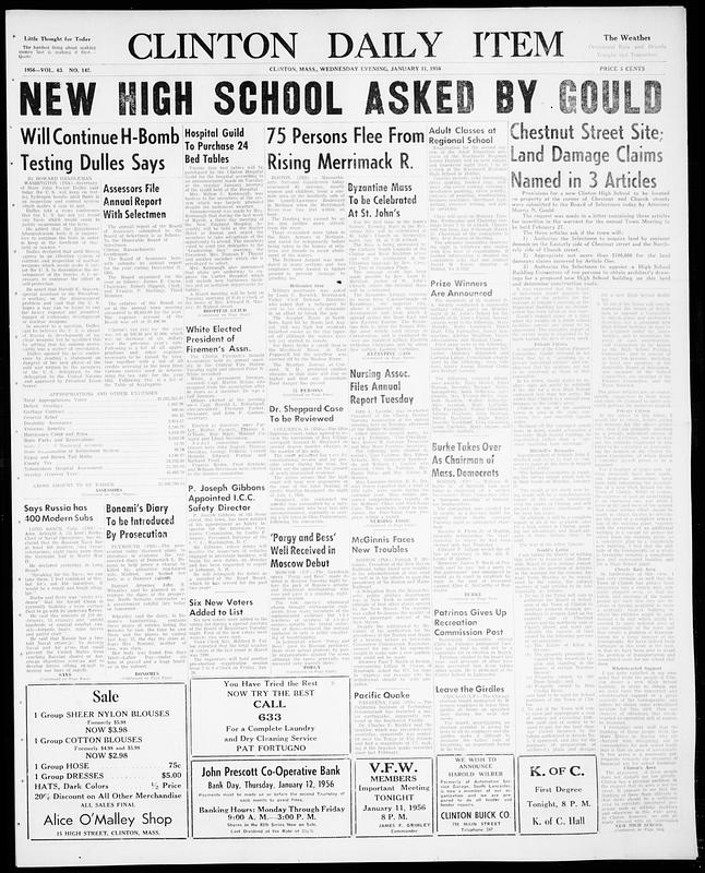 Clinton Daily Item January 11 1956 Digital Commonwealth clinton-daily-item-january-11-1956-digital-commonwealth