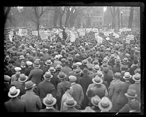 A crowd of people at a protest