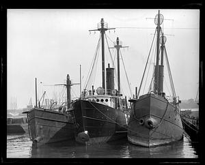 Three unidentified ships