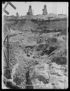 Wachusett Dam, the cut-off and excavation, from the west, Clinton, Mass., Aug. 8, 1901