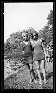 Two young women in bathing suits