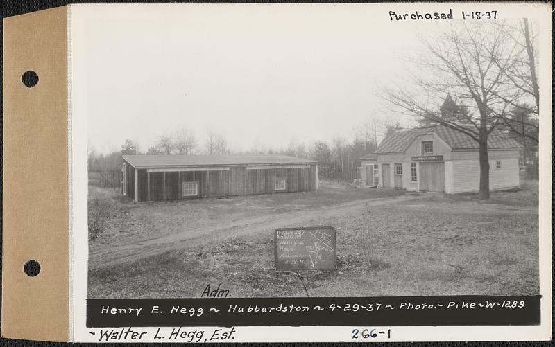 Walter L. Hegg, Estate, Henry E. Hegg, Administrator, barn and henhouse, Hubbardston, Mass., Apr. 29, 1937