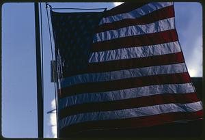 American flag flying outdoors, Boston