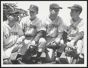 St Johns' Outfield. Bob Comish, RF Ray Sullivan, LF Bob Bonaccorso, CF Mike Cullen, RF