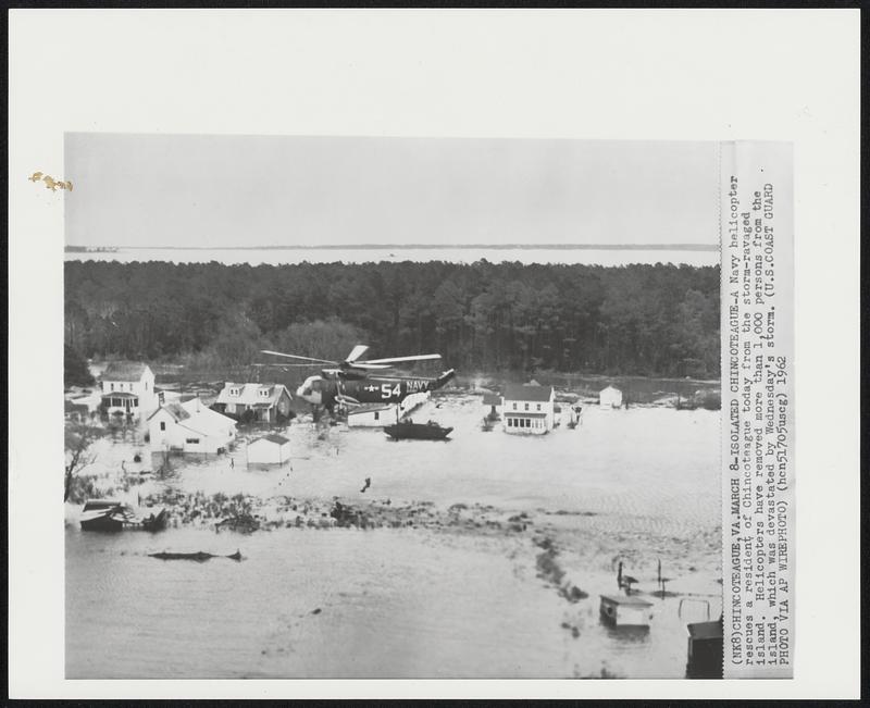 Isolated Chincoteague-A Navy helicopter rescues a resident of ...