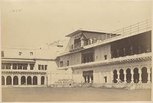 Courtyard and surrounding buildings of Scindia's Palace [i.e. Jai Vilas Mahal], Lashkar, Gwalior