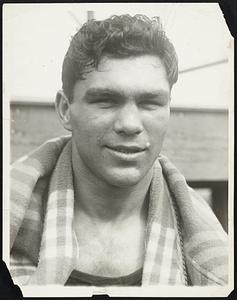 Contender for Gene Tunney's Discarded Heavyweight Crown Max Schmeling, German heavyweight, avowed contender for Gene Tunney's discarded heavyweight crown now in training at Lakewood, N.J., for his coming bout with Paulino at Yankee Stadium, June 27. Feature bout the Milk Fund charity ring carnival.