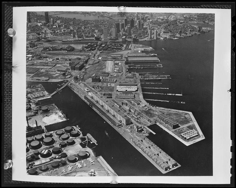 Aerial view of Boston from over South Boston