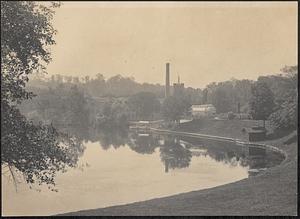 Bay State Mill pond and Clara L. Crane House