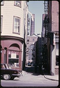 View down Salutation Street from Hanover Street, North End, Boston