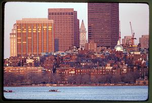 Boston 1982: Boston skyline as seen from Harvard Bridge on the Charles River