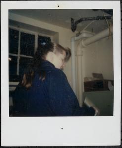 Young woman in the basement