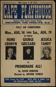 In person Hume Cronyn, George Grizzard, Jessica Tandy in Promenade All! by David Robison