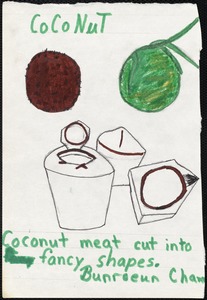 Coconut meat cut into fancy shapes