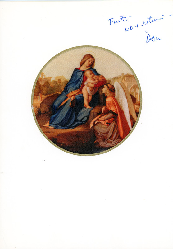 Christmas card to Don Gordon from the Howlands, Abbot Academy, January 6, 1971