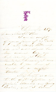 Letter to Ms. Philena McKeen from Rufus S. Frost, November 1, 1870