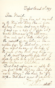 Letter to the McKeens from S. L. Langstroth, March 10, 1879