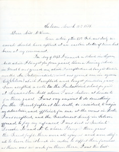 Letter to Ms. Philena McKeen from Mary R. Kimball, March 15, 1879