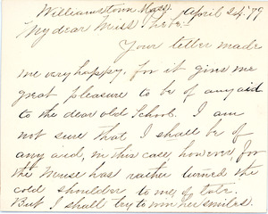 Letter to Ms. Phebe McKeen from L. Chadbourne, April 24, 1879