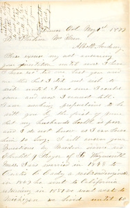 Letter to Ms. Philena McKeen from Elizabeth J. (Thayer) Cady, Abbot Academy, May 1, 1879