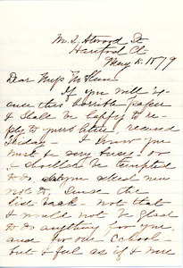 Letter to Ms. Philena McKeen from Louise Karr, Abbot Academy class of 1875, May 5, 1879