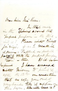 Letter to Ms. Philena McKeen from former student, Abbot Academy, 1879