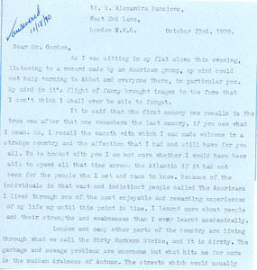 Letter to Don Gordon from former Abbot Academy Student Abby M. Anderson, October 23, 1970