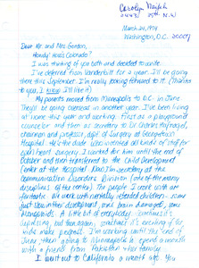 Letter to Don Gordon from former Abbot Academy student Carolyn Naijeh, March 24, 1974