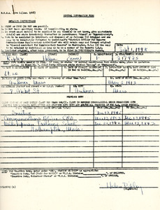 General information form, Helen Ripley, Abbot Academy, class of 1930