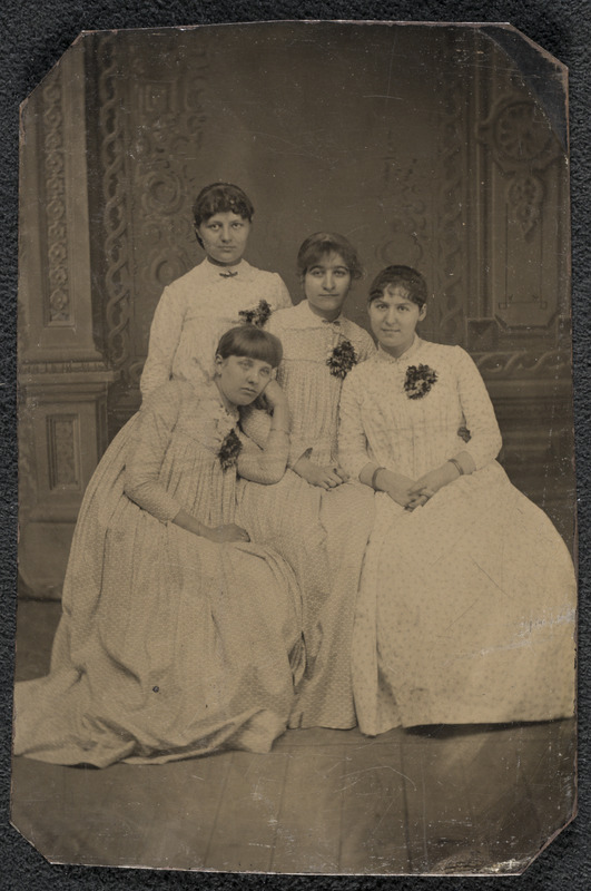 Nettie Bancroft and three friends, Abbot Academy, class of 1883