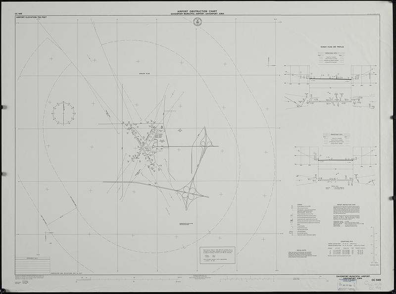 Airport obstruction chart, OC 949, Davenport Municipal Airport, Davenport, Iowa