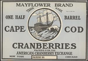 Mayflower Brand Cape Cod Cranberries Half Barrel Box Label