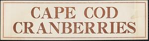 Cape Cod Cranberries Box Label