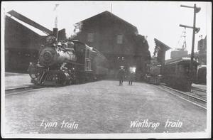 3 trains at East Boston train shed