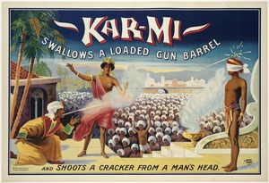 Kar-mi swallows a loaded gun barrel